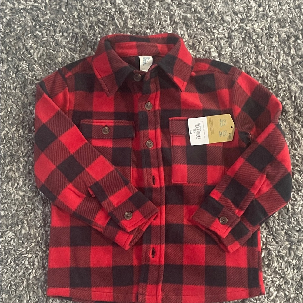 Red and Black Plaid Kids Shirt